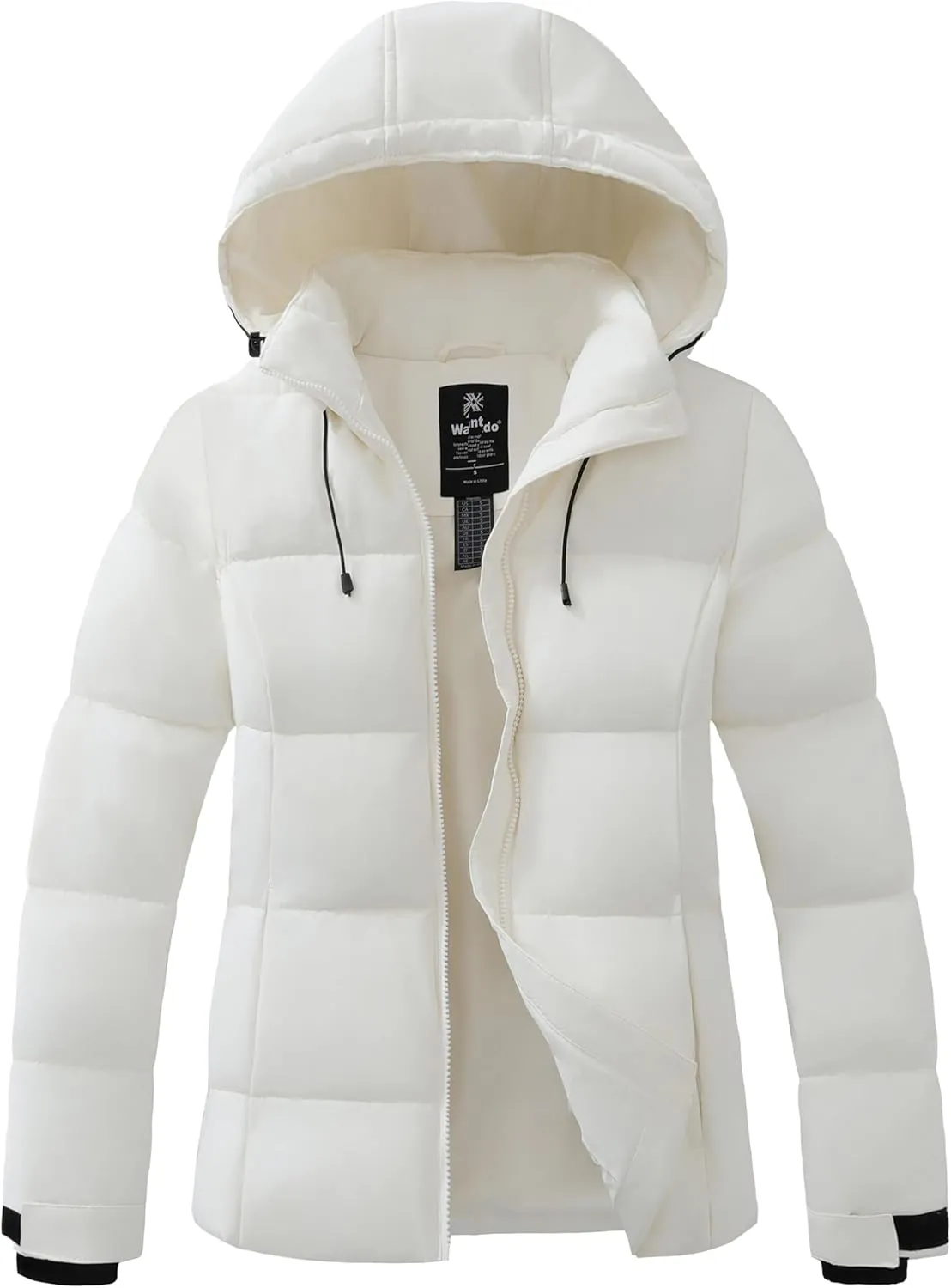 wantdo Women's Recycled Winter Coat Waterproof Puffer Jackets With Hood