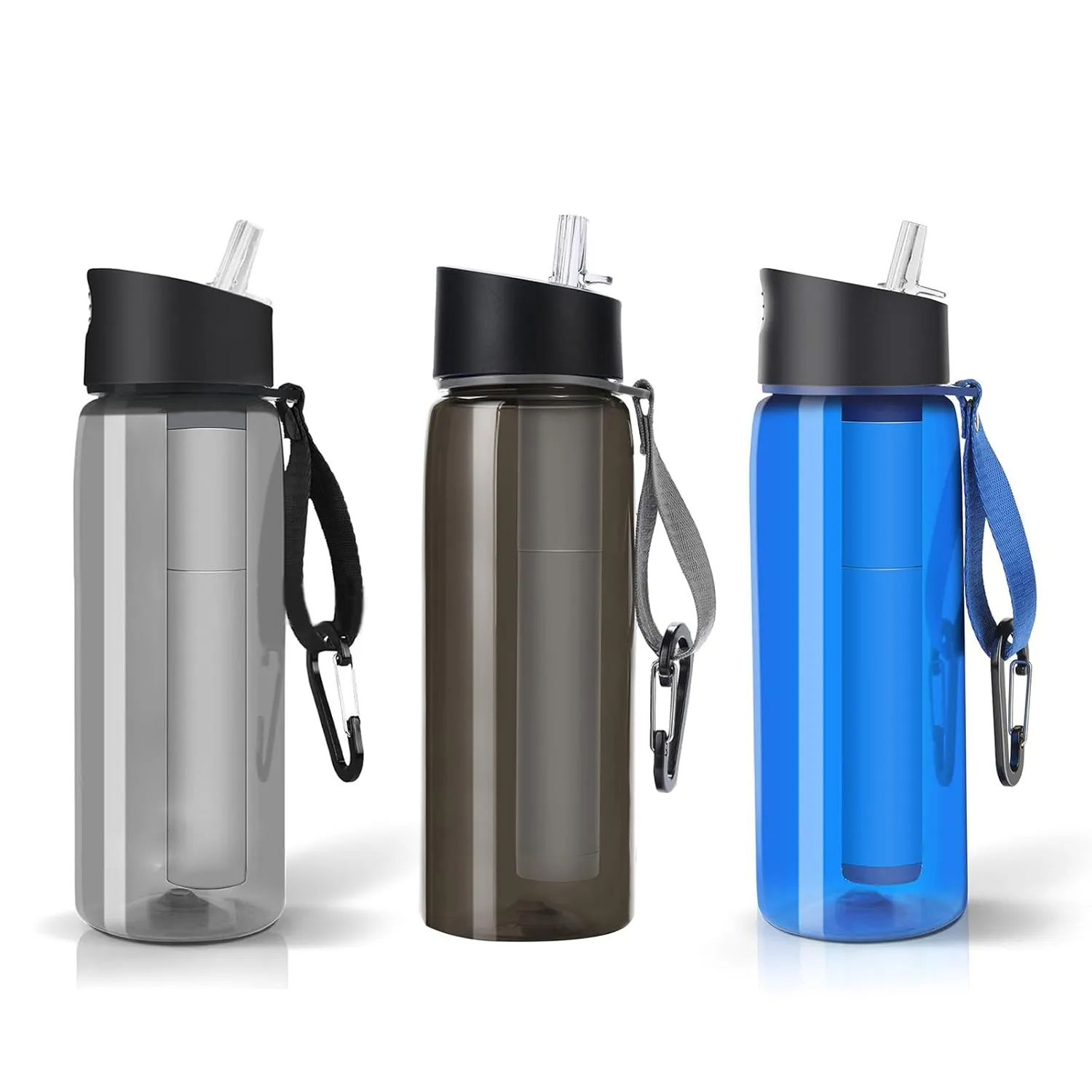Water Bottle Water Kettles with Filter Outdoor Camping Sports Survival Water Filter Filtration Bottle