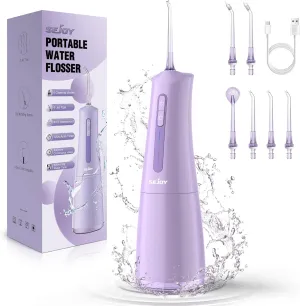 Water Flosser with 300mL/10.1oz Tank 4 Modes 6 Jet Tips,Dental Oral Irrigator for Home and Travel for Oral Care,USB Rechargeable Cordless Water Dental Picks for Teeth Cleaning,IPX7 Waterproof