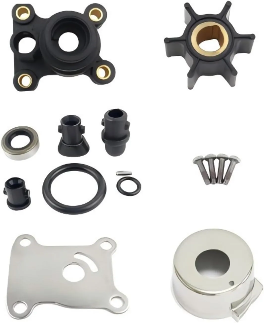 Water Pump Impeller Kit 394711 with Housing for Johnson Evinrude 8-15HP Sierra 18-3327 Outboard Maintenance