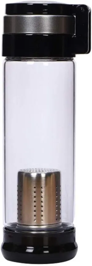 Water Purifiers, Hydrogen Water Bottle Water Purifier Alkaline Hydrogen Rich Water Portable Hydrogen Water Bottle Water Generator Sports High Borosilicate Glass Bottle 420Ml