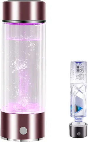 Water Purifiers, Portable Hydrogen Water Bottle, Hydrogen Water Generator Ionizer 3 Minutes Make Concentration High Hydrogen 1300-1600PPB USB Rechargeable 430ML,Red