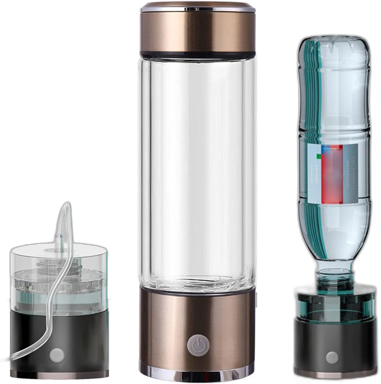 Water Purifiers, Portable Hydrogen Water Bottle Hydrogen Water Generator Ionizer Make Hydrogen Content Up to 1400-1700 PPB High Concentration Discharge Ozone and Chlorine for Travel Hiking Swimming