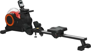 Water Rowing Machine - Foldable Rower with Adjustable Resistance, LCD Monitor, Tablet Holder for Home Cardio Workout, Ideal for Full Body Training