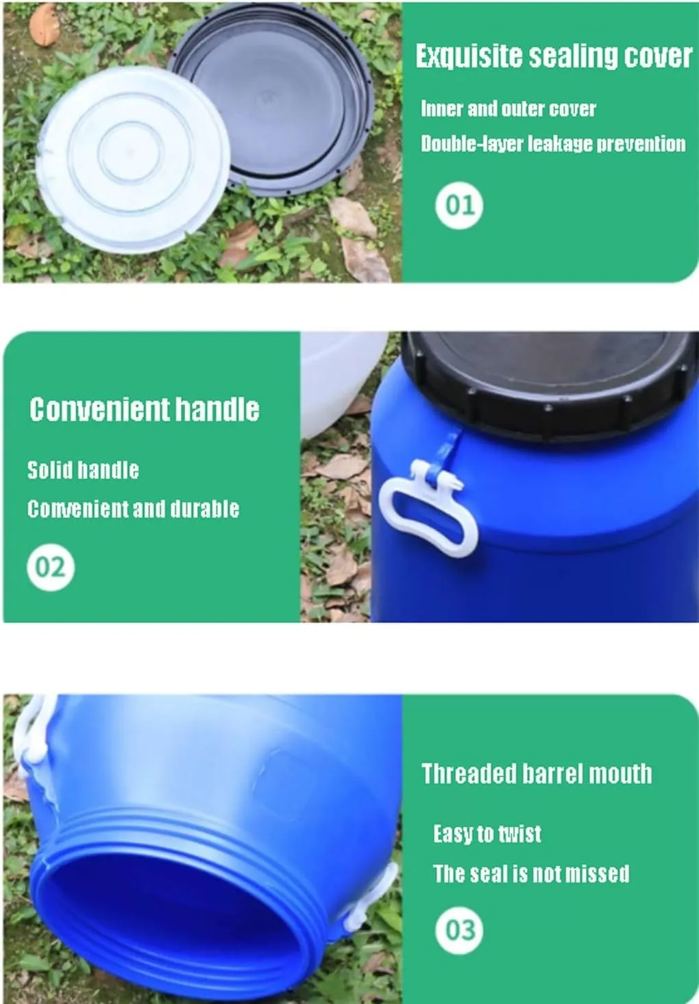 Water Tank 20L/30L/50L/60L Water Bucket,Household Water Storage,Outdoor Food Grade Plastic Water Tank,Large Circular Camp Water Tank