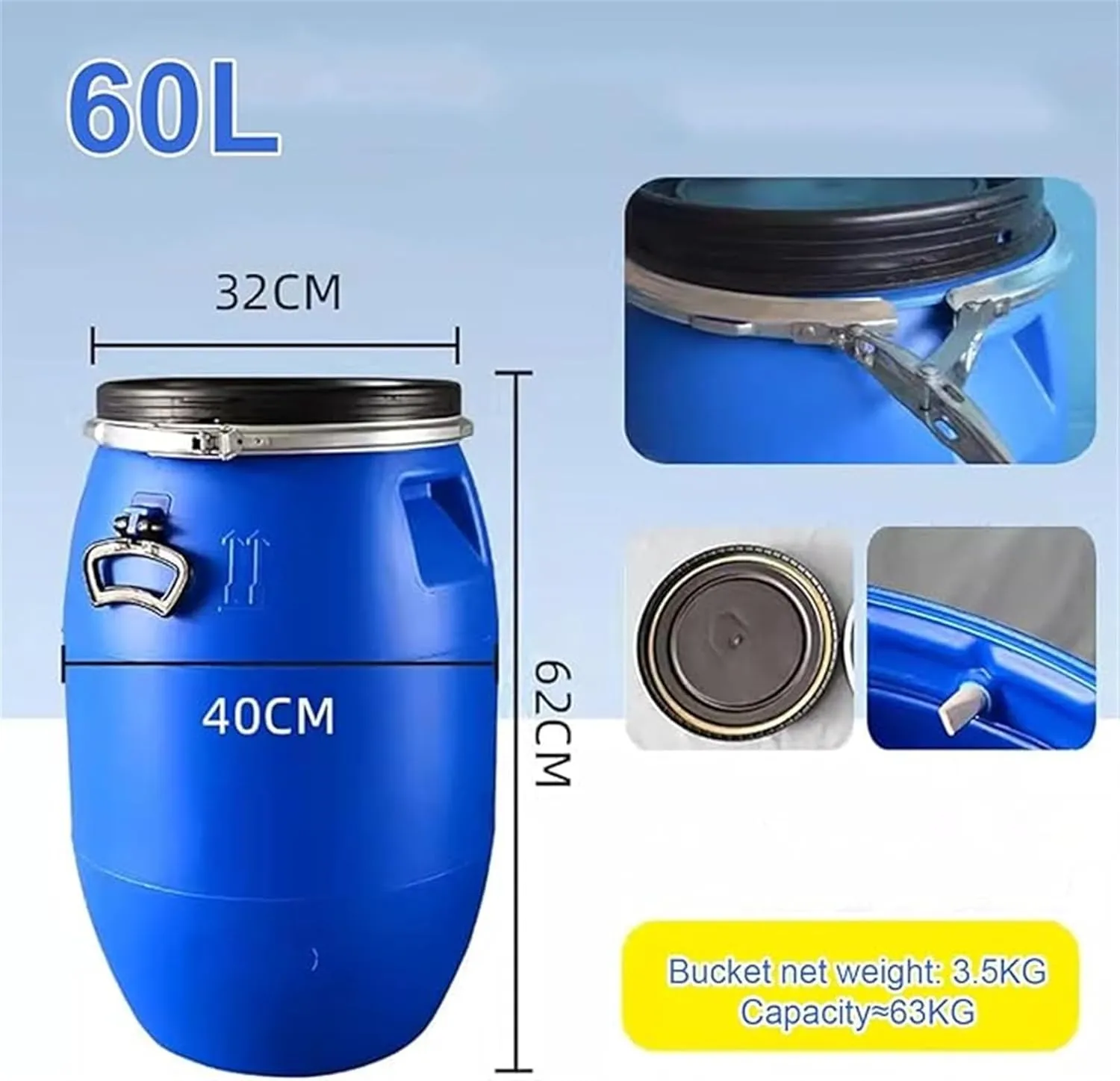 Water Tank Water Container 30L/50L/60L/100L/120L/160L/200L Portable Water Storage Bucket Perfect for Camping Hiking Climbing Or Other Travel Outdoor Activities Water Tank
