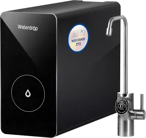 Waterdrop D6 Reverse Osmosis Water Filter, 600 GPD Under Sink Reverse Osmosis System, Reduce PFAS, 2:1 Pure to Drain, Tankless RO Water Filter System, Smart LED Faucet, Easy Installation