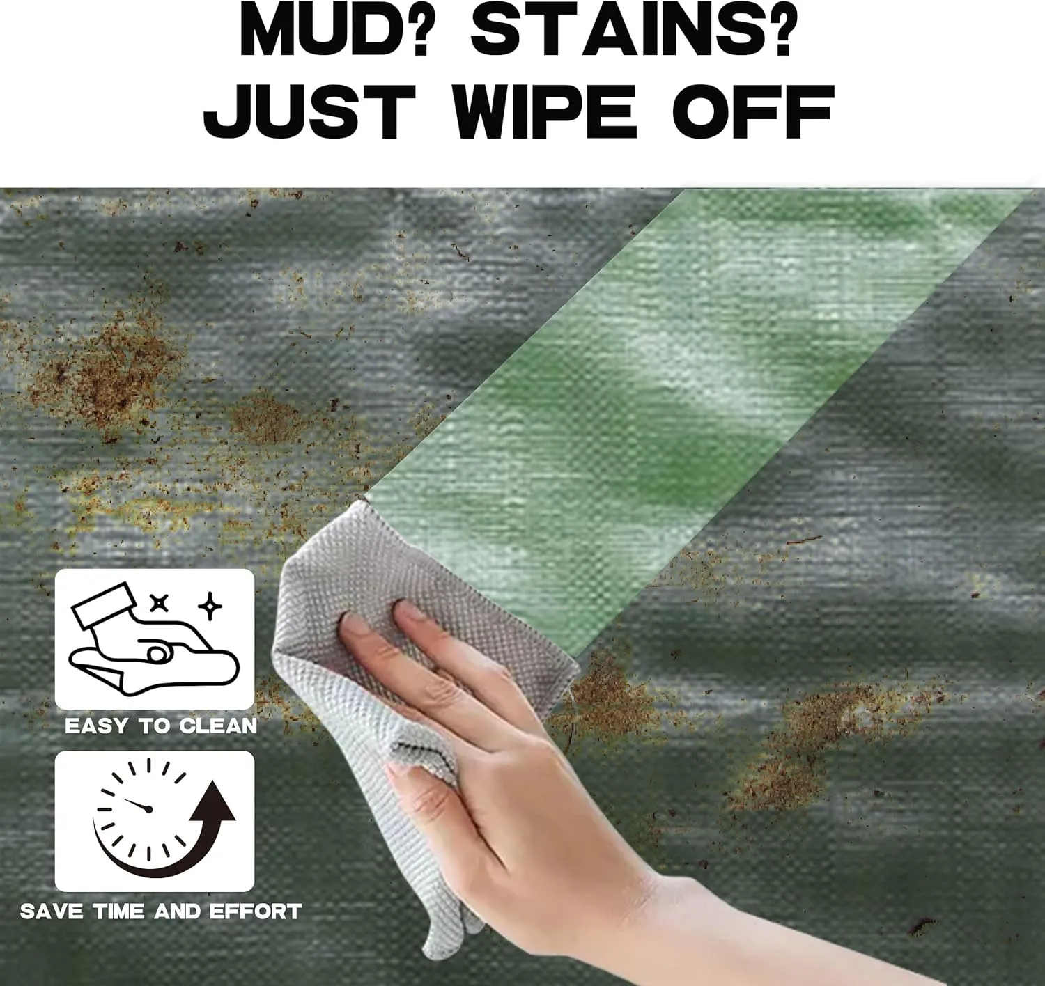 Waterproof 10 x 12 Feet Tarp Heavy Duty 9-mil Thick Multi-Purpose Covers Army Green PE Tarpaulin