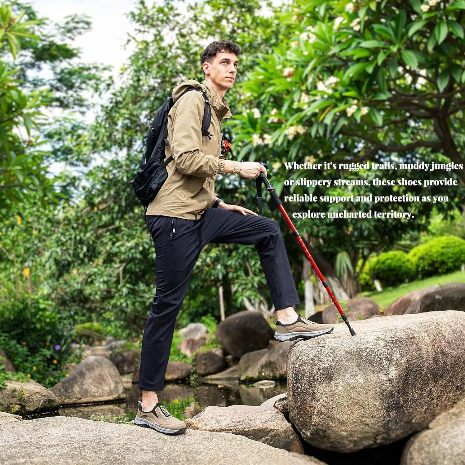 Waterproof Hiking Shoes,Non-Slip Wear-resistants Breathable Hiking Boots Lightweight Cushioning Shoes Suitable for Mountaineering/Travel/Daily Wear