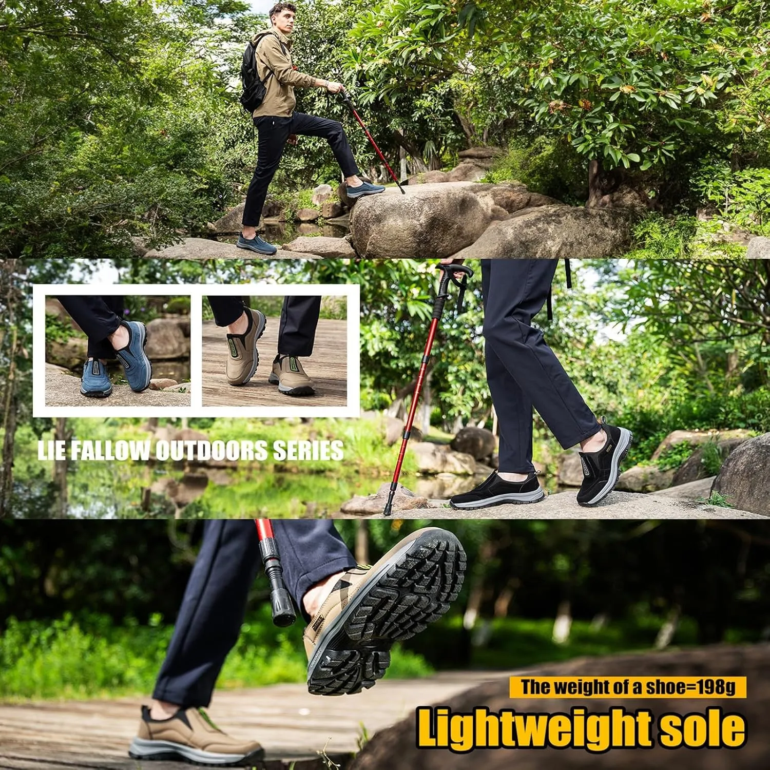 Waterproof Hiking Shoes,Non-Slip Wear-resistants Breathable Hiking Boots Lightweight Cushioning Shoes Suitable for Mountaineering/Travel/Daily Wear