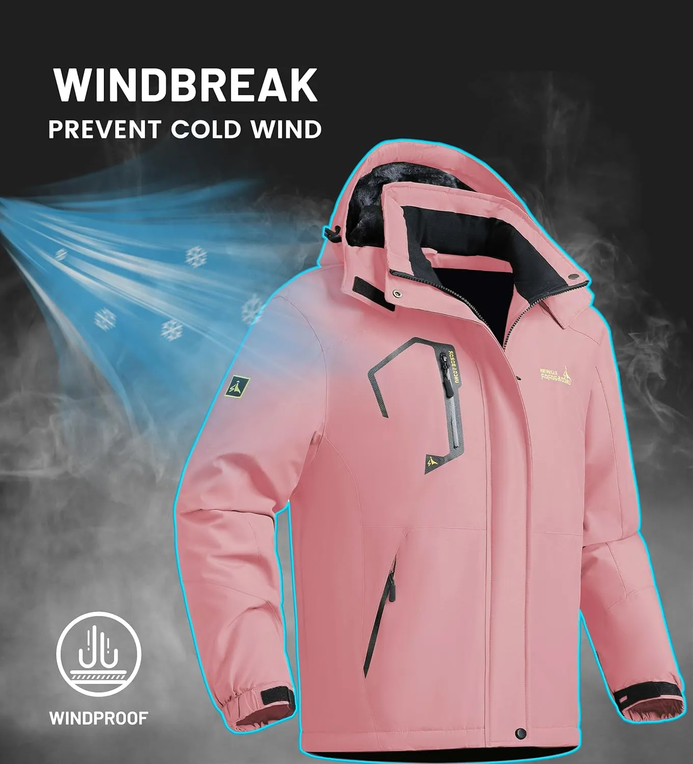 Waterproof Warm Winter Snow Coat for Women Ski Jacket for Snowboarding Hiking
