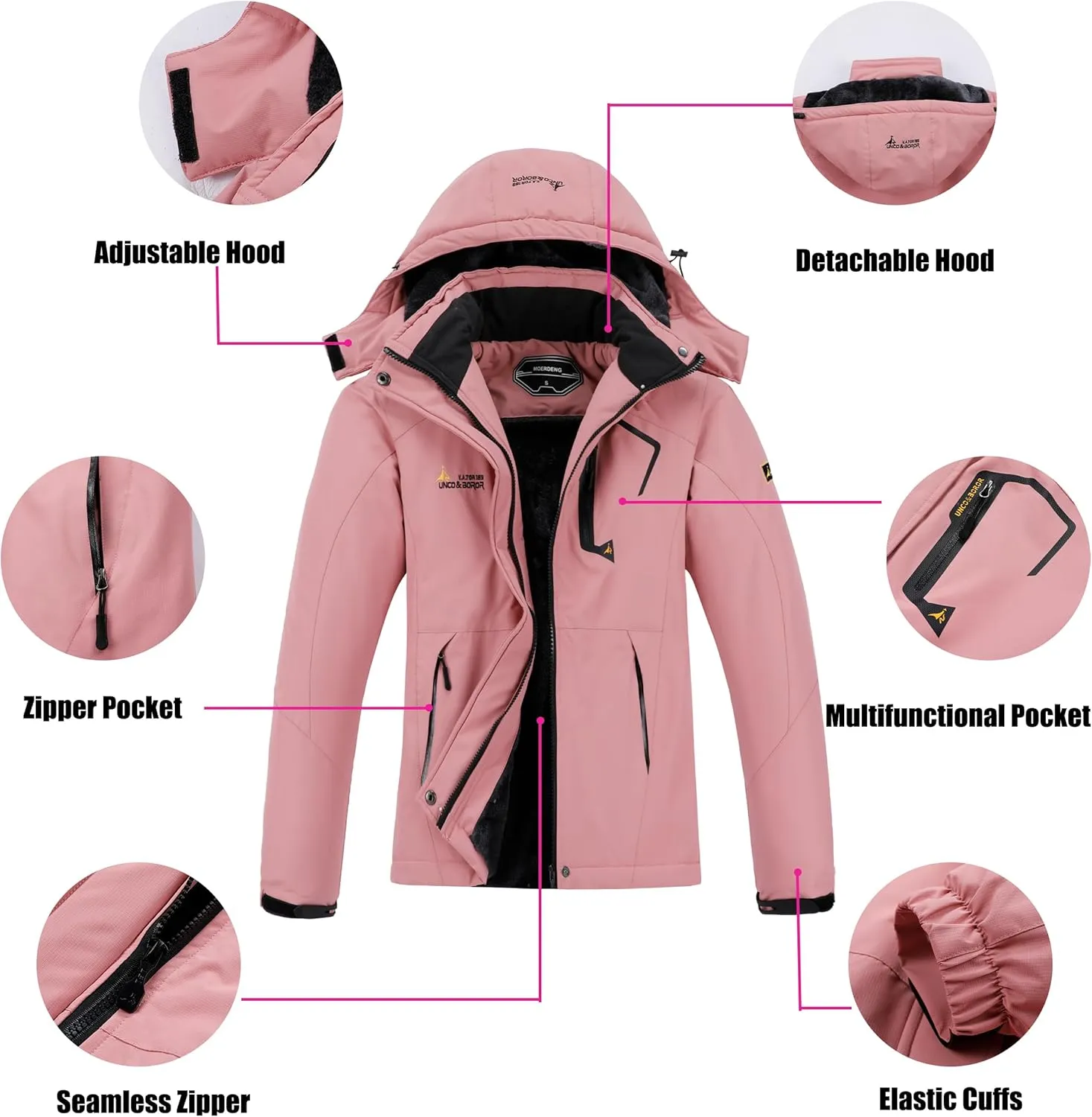 Waterproof Warm Winter Snow Coat for Women Ski Jacket for Snowboarding Hiking