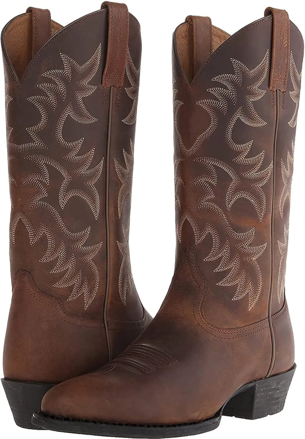 Western Boots Cowboy Boots Retro Embroidered Pointed Square Toe Chunky Block Heel Men Knight Boots Traditional Country Boots