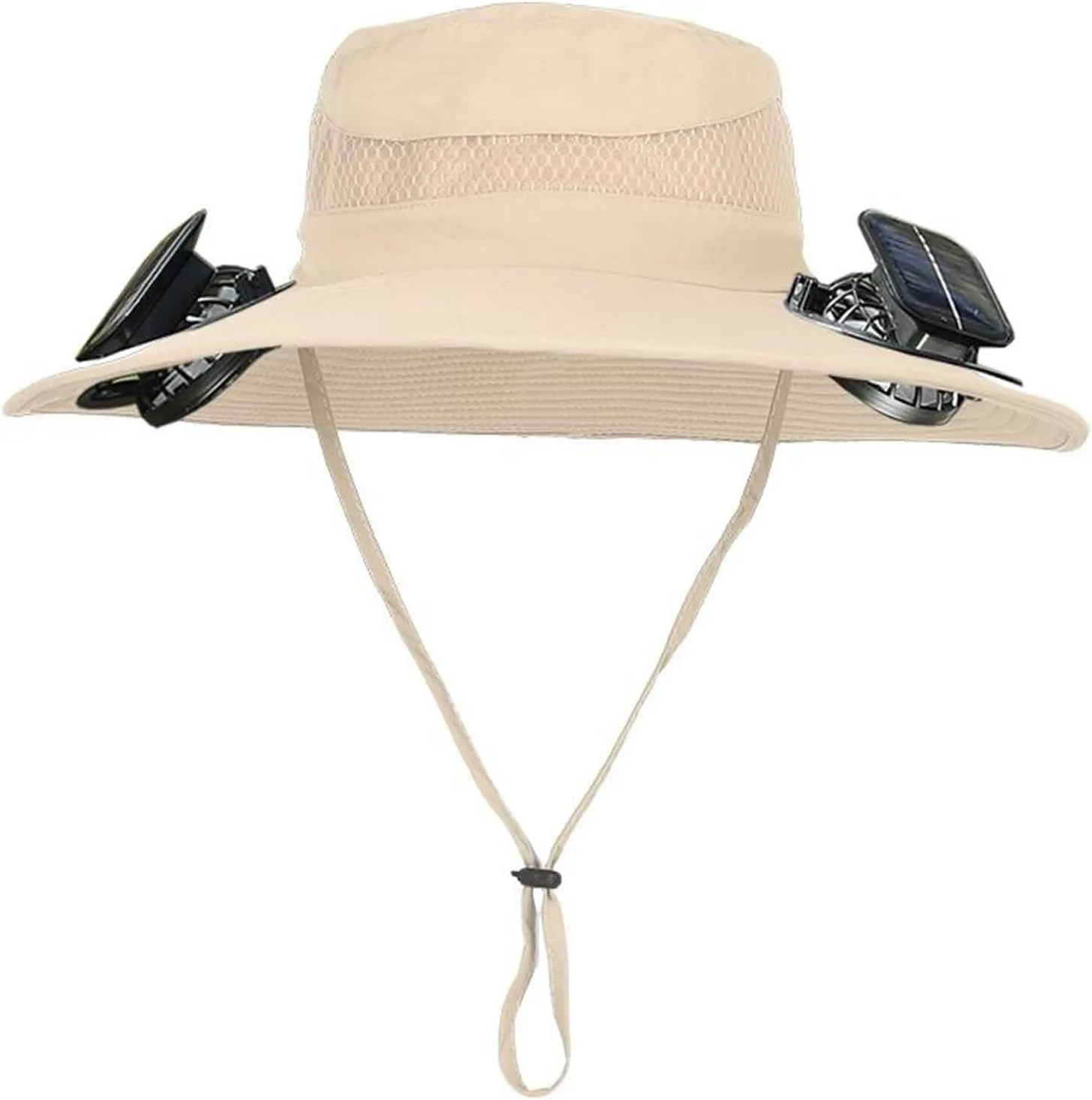 Wide Brim Fan Hat Solar Powered, UPF 50  Solar Panel Fan Hat for Camping Outdoor Beach Hiking Fishing