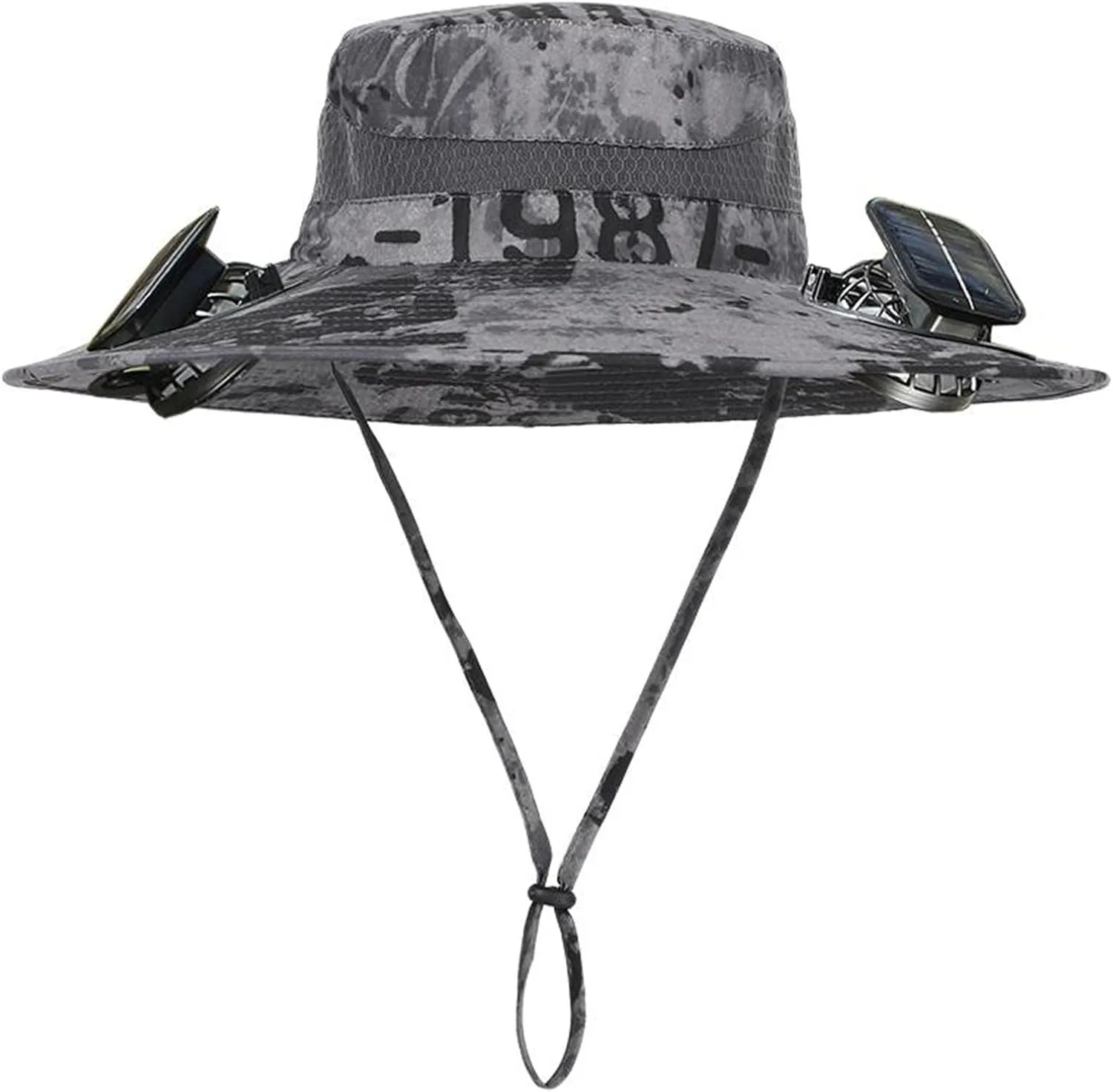 Wide Brim Solar Power Fan Hat, UPF 50  Bucket Hats with Solar Powered Fans for Beach Camping Fishing Hiking