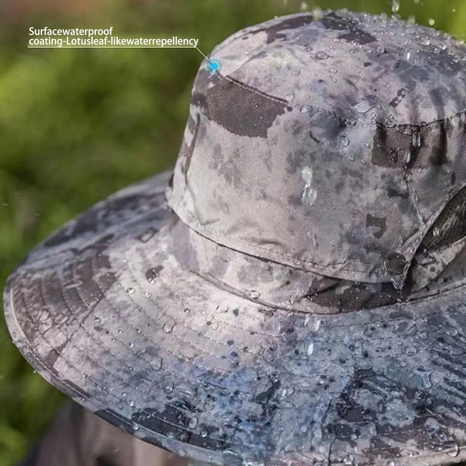 Wide Brim Solar Power Fan Hat, UPF 50  Solar Power Fan Bucket Hat for Hiking Camping Outdoor Beach Fishing