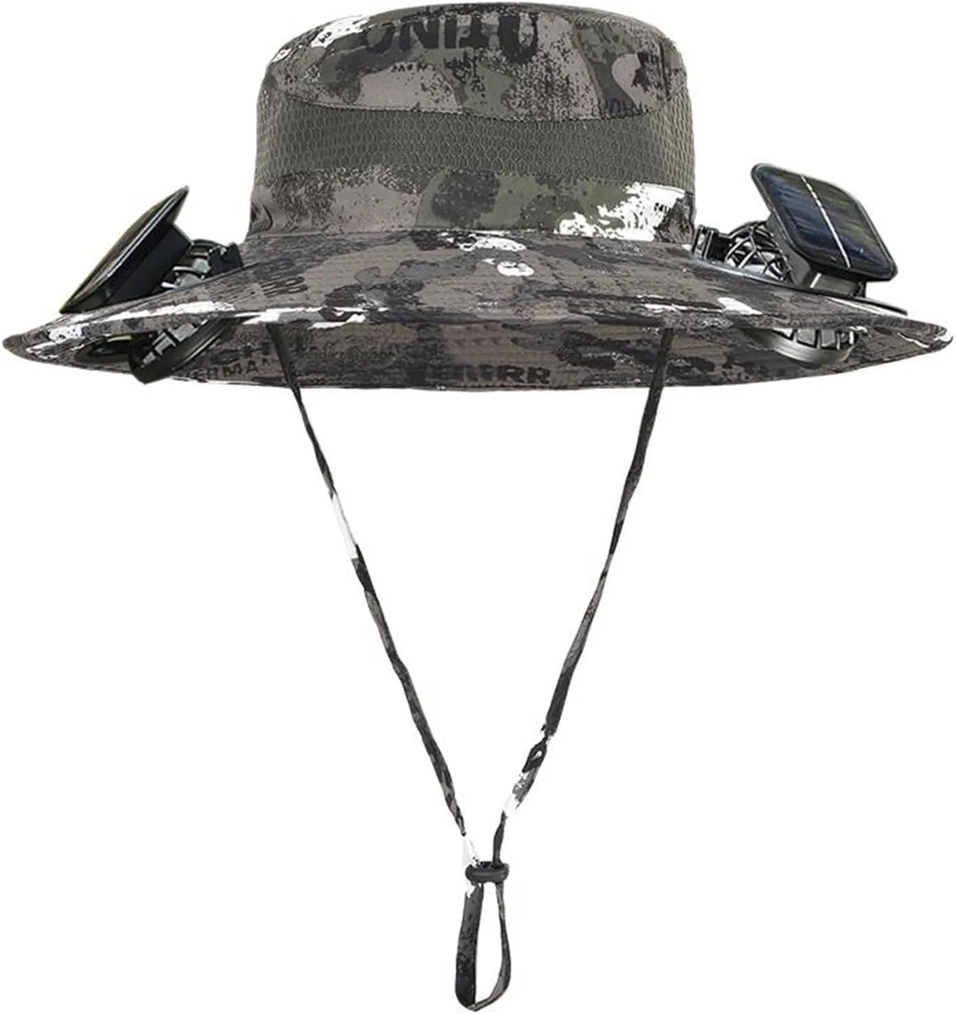 Wide Brim Sun Hat with Solar Powered Fans, UPF 50  Solar Fan Sun Hat for Outdoor Beach Fishing Camping Hiking