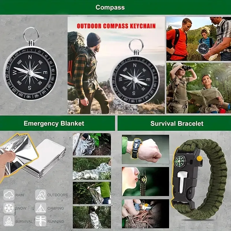 Wild West Explorer's 33-in-1 Survival Kit – Ultimate Preparedness for Outdoor Adventures and Emergencies