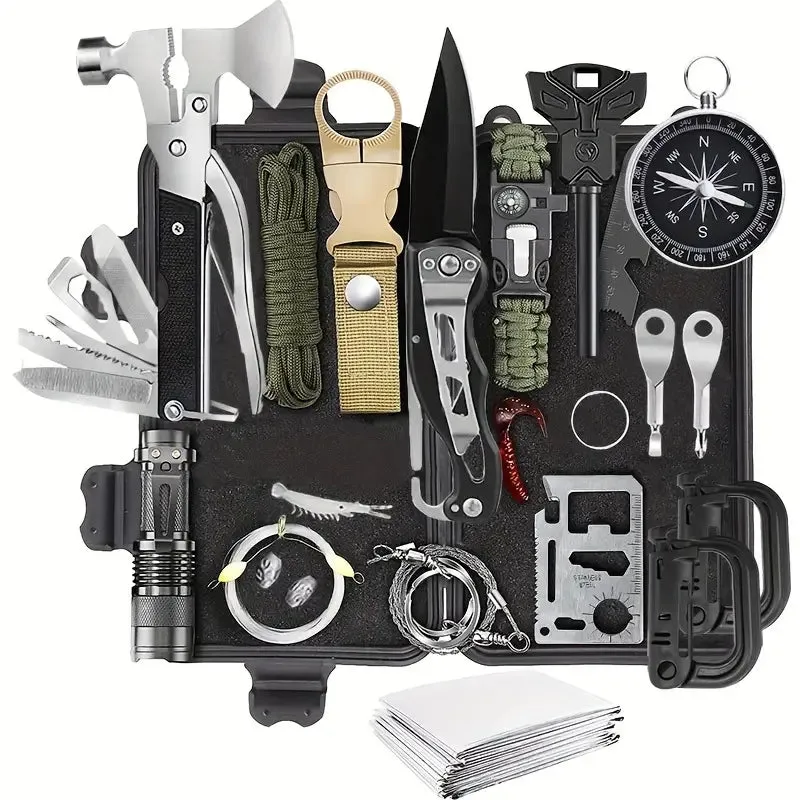 Wild West Explorer's 33-in-1 Survival Kit – Ultimate Preparedness for Outdoor Adventures and Emergencies