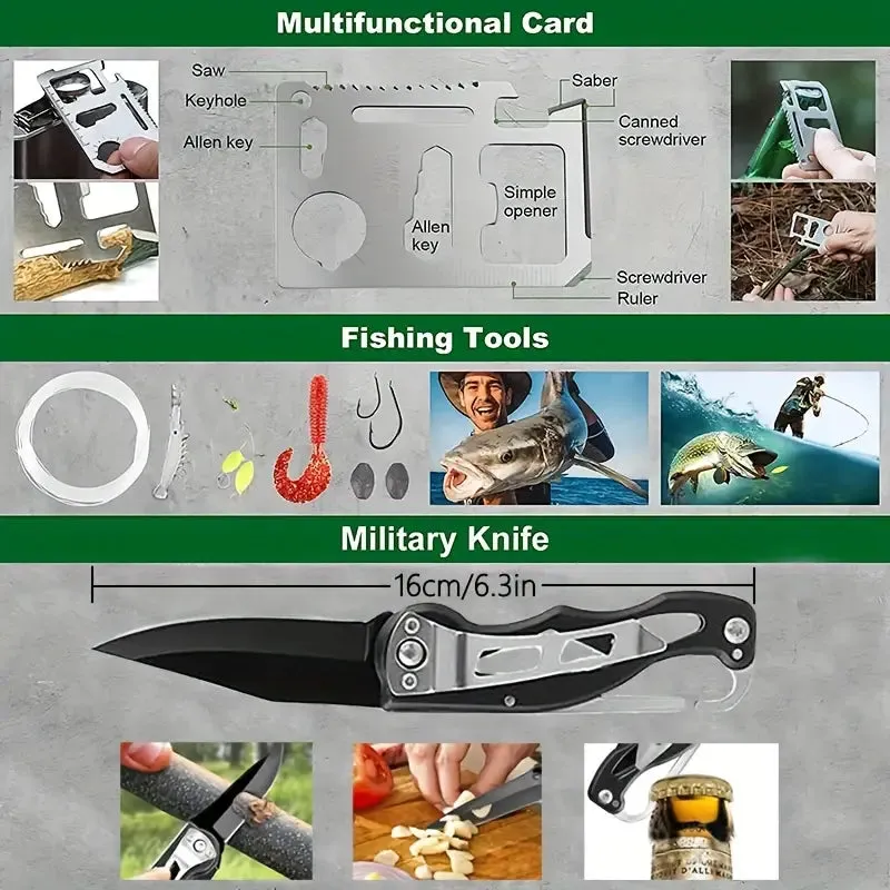 Wild West Explorer's 33-in-1 Survival Kit – Ultimate Preparedness for Outdoor Adventures and Emergencies