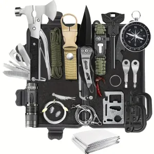 Wild West Explorer's 33-in-1 Survival Kit – Ultimate Preparedness for Outdoor Adventures and Emergencies