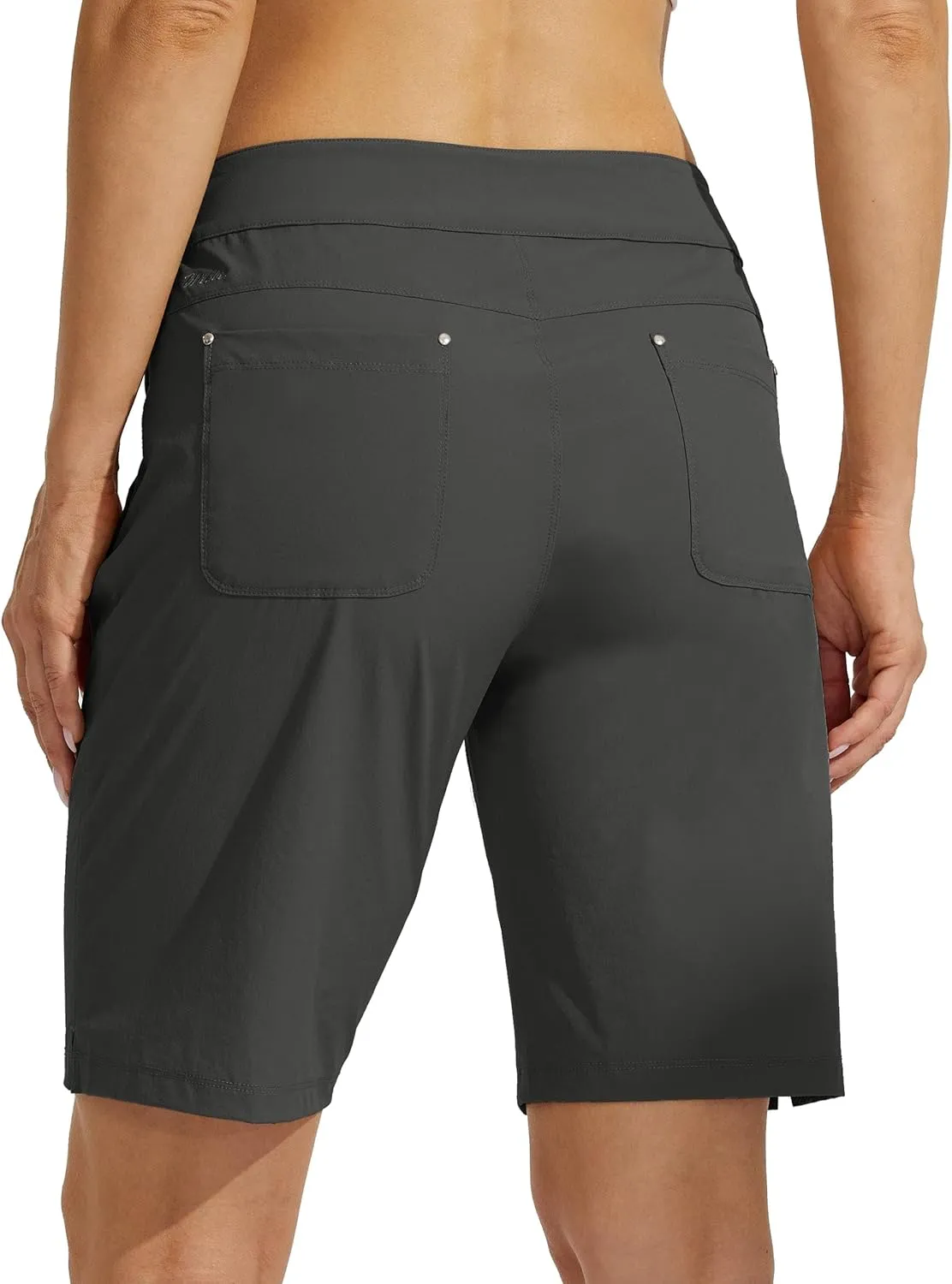 Willit Women's Golf Hiking Shorts 9" Quick Dry Athletic Long Casual Summer Shorts Zipper Pockets Water Resistant Lightweight