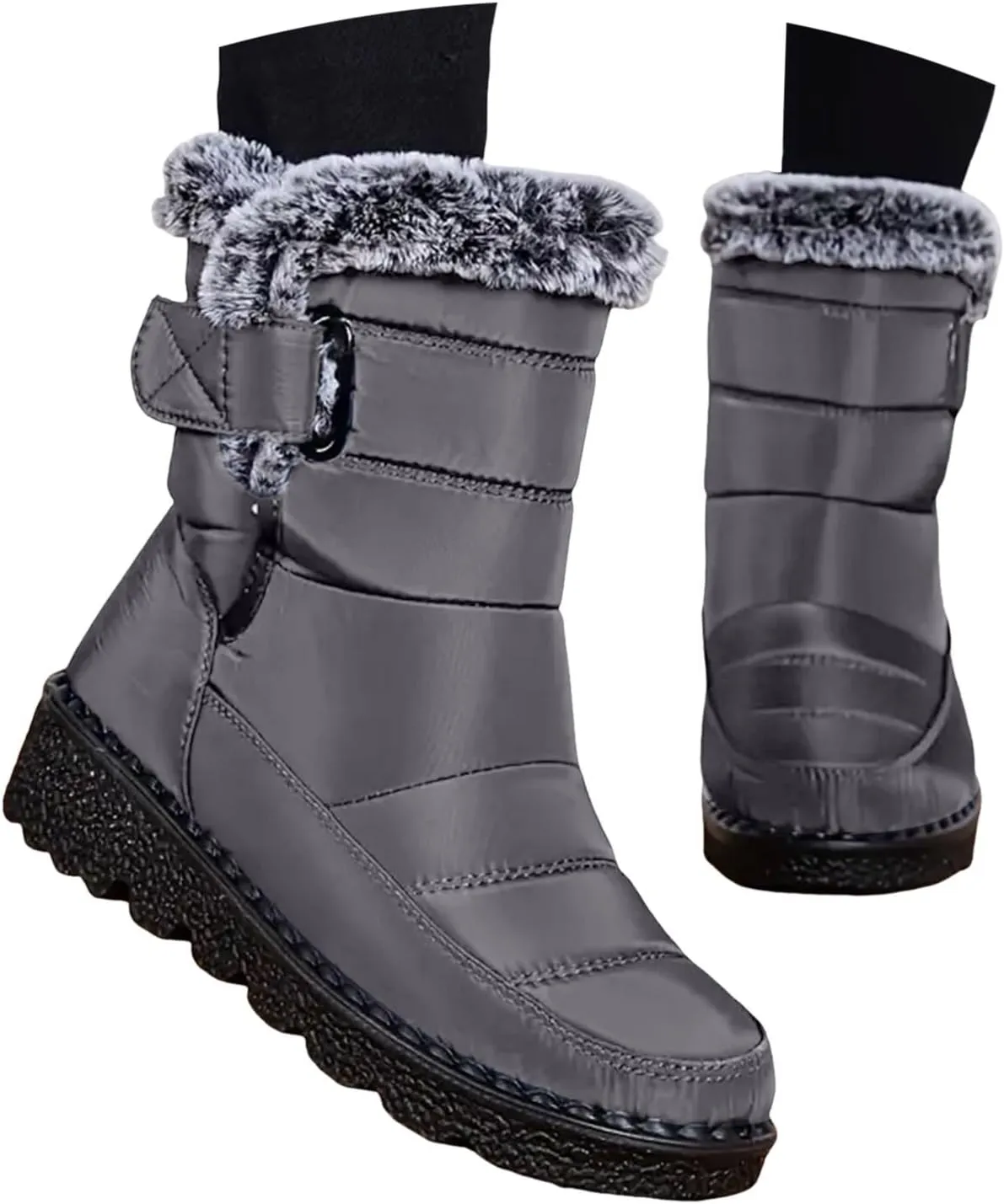 Winter Boots for Women 2024 Outdoor Warm Mens Fur Lined Booties Womens Snow Shoes Comfortable Non-Slip Hiking Boot