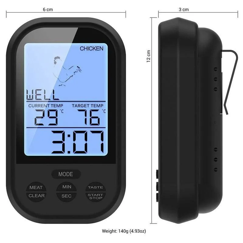 Wireless barbecue thermometer