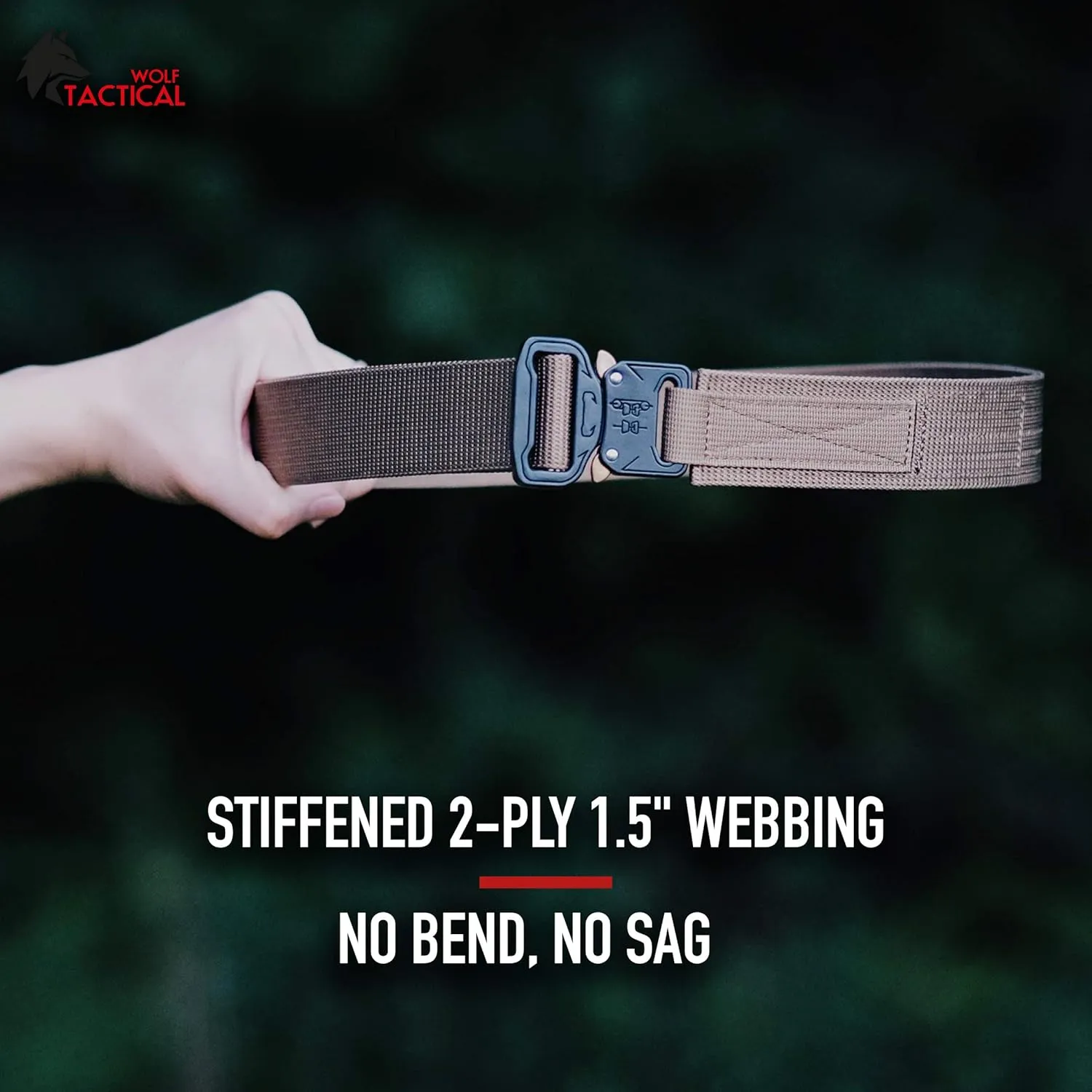 WOLF TACTICAL Heavy Duty Hybrid Quick-Release EDC Belt - 2-Ply 1.5” CCW Gun Belt