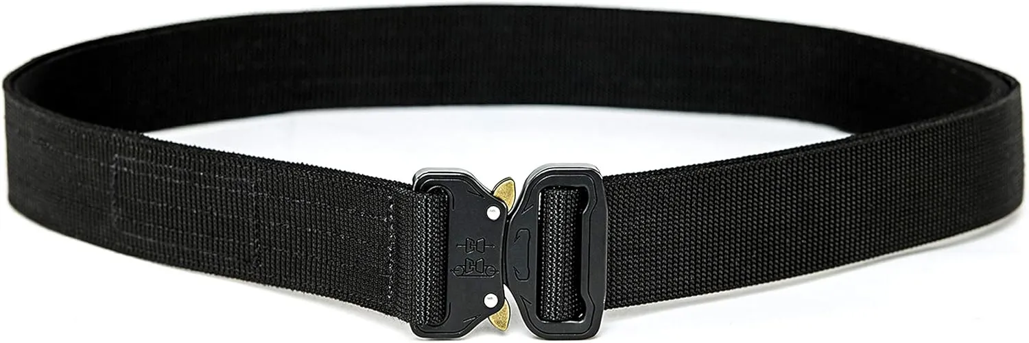 WOLF TACTICAL Heavy Duty Quick-Release EDC Belt - Stiffened 2-Ply 1.5” Nylon Gun Belt for Concealed Carry Holsters