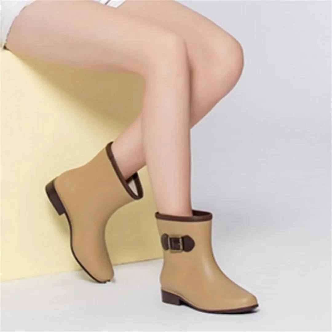 Women Color Rain Boots Shoes Knee-High Rainboots Waterproof Rubber Water Shoes Boots
