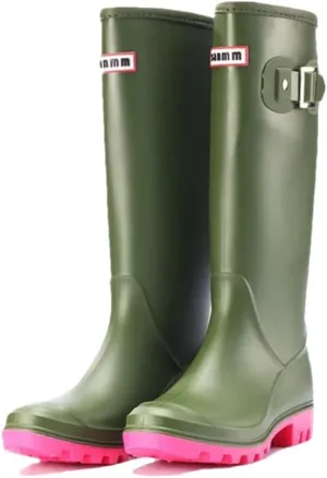 Women Color Rain Boots Shoes Knee-High Rainboots Waterproof Rubber Water Shoes Boots