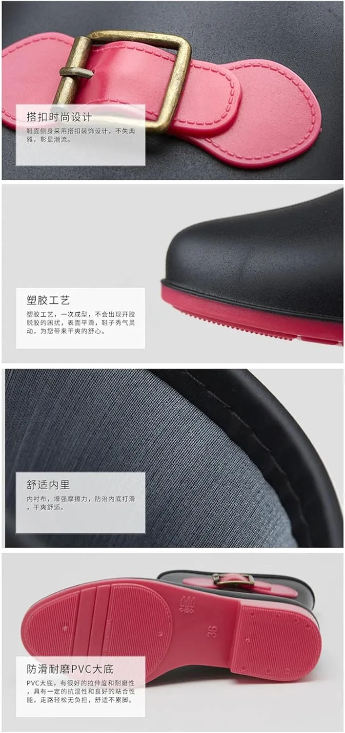 Women Color Rain Boots Shoes Knee-High Rainboots Waterproof Rubber Water Shoes Boots