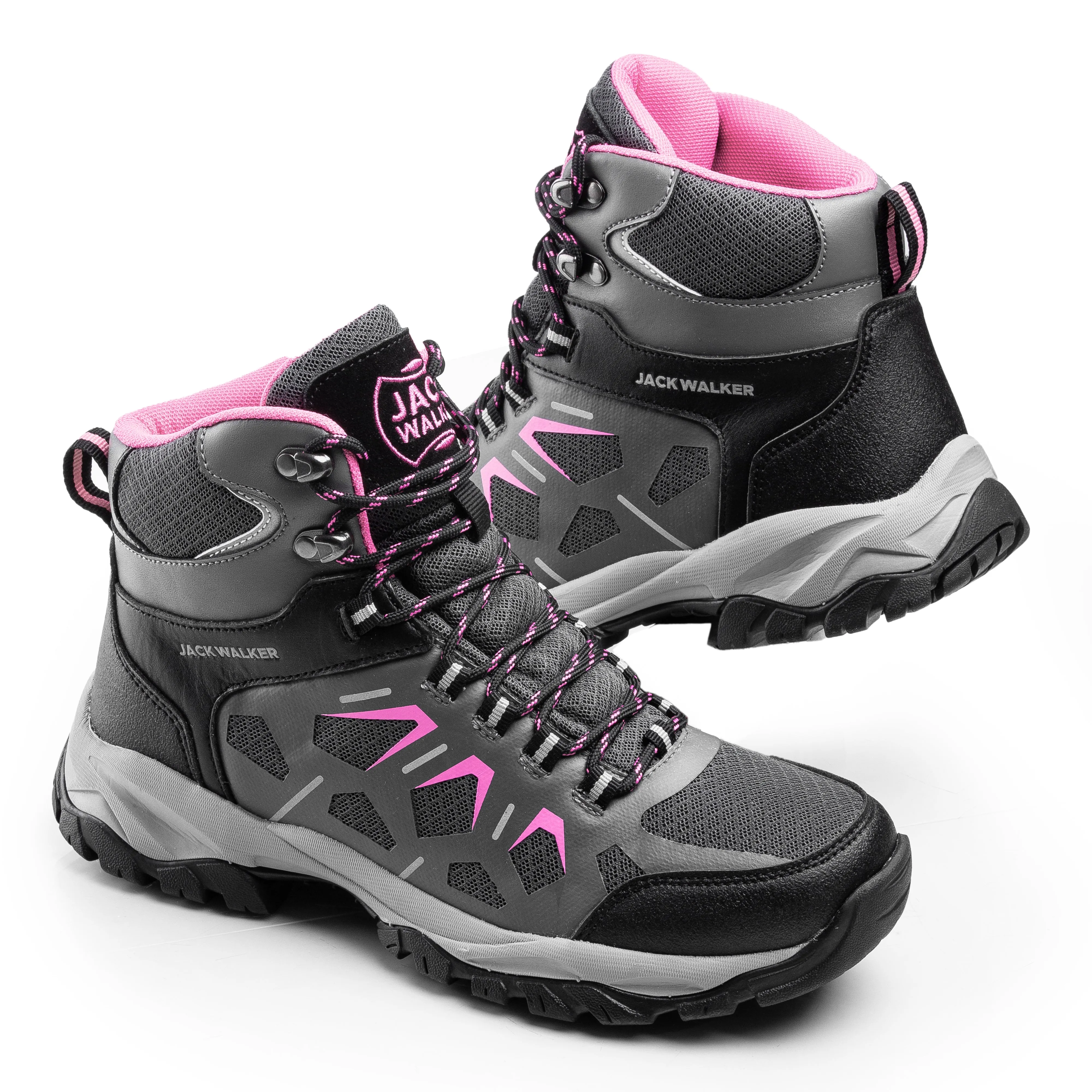 Women Waterproof Hiking Boots | Lightweight Walking Shoes Pink JW3005