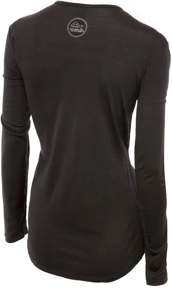 Women's 100% Merino Wool Long Sleeve Shirt - Moisture Wicking - Ultralight and Soft - Odor Base Layer
