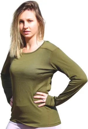Women's 100% Merino Wool Long Sleeve Shirt - Moisture Wicking - Ultralight and Soft - Odor Base Layer