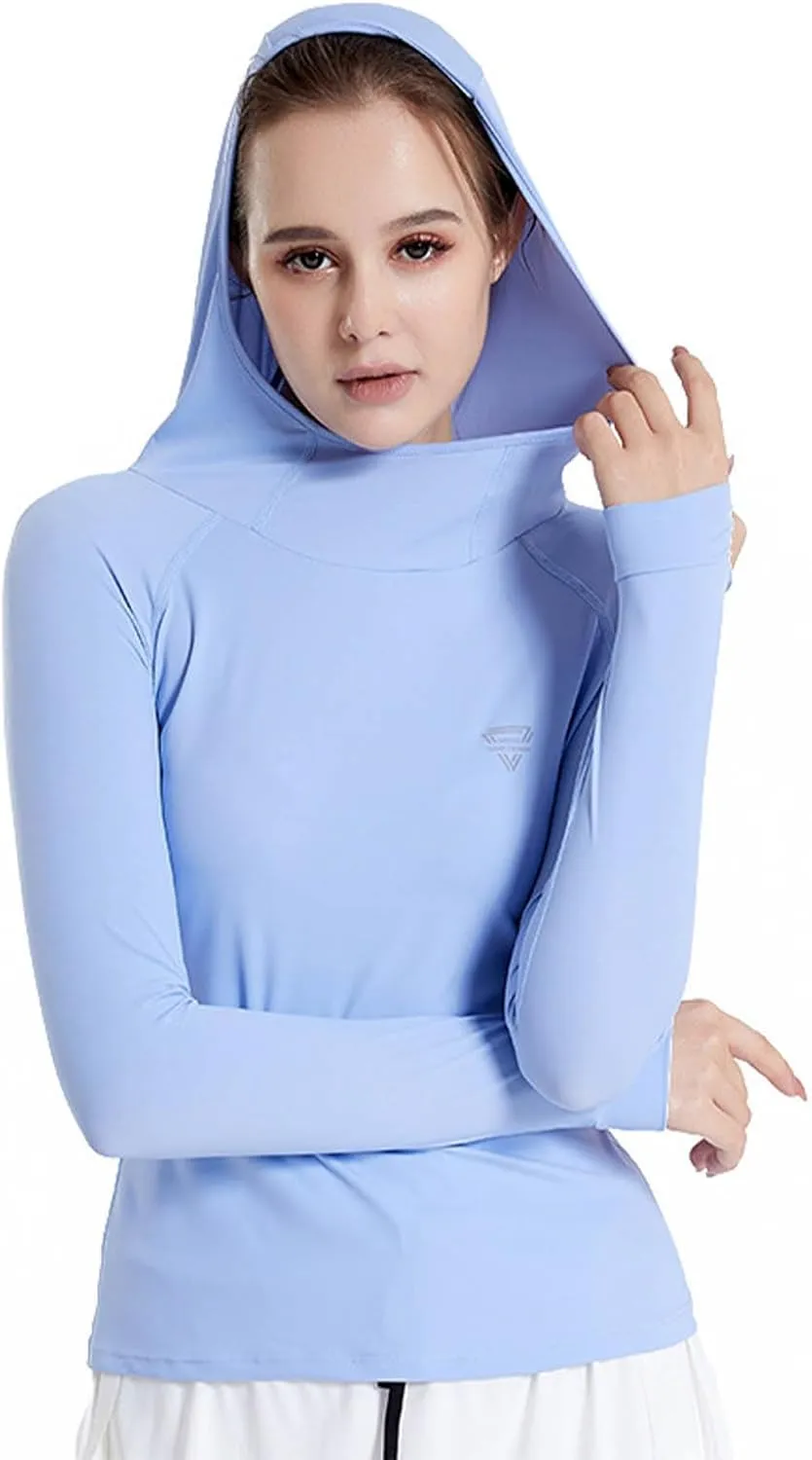 Women's Hoodie Sun Shirts Lightweight Quick Dry UV Protection Shirts Plus Size Long Sleeve Hiking Outdoor Clothing
