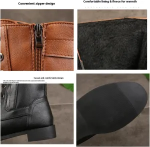 Women's mid-calf boots over knee high boots high heel riding boots pointed side zipper riding motorcycle buckle boots rider boots party boots winter