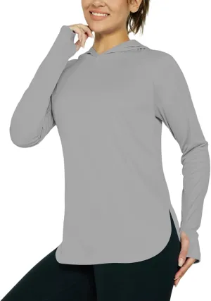 Women's UPF 50  Sun Shirt- with Hoodie Long Sleeve UV Protection Shirts Lightweight Hiking Fishing Hoodie for Women
