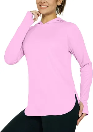 Women's UPF 50  Sun Shirt- with Hoodie Long Sleeve UV Protection Shirts Lightweight Hiking Fishing Hoodie for Women