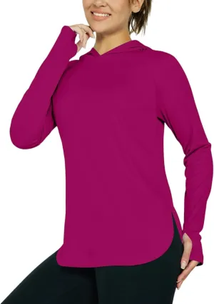 Women's UPF 50  Sun Shirt- with Hoodie Long Sleeve UV Protection Shirts Lightweight Hiking Fishing Hoodie for Women