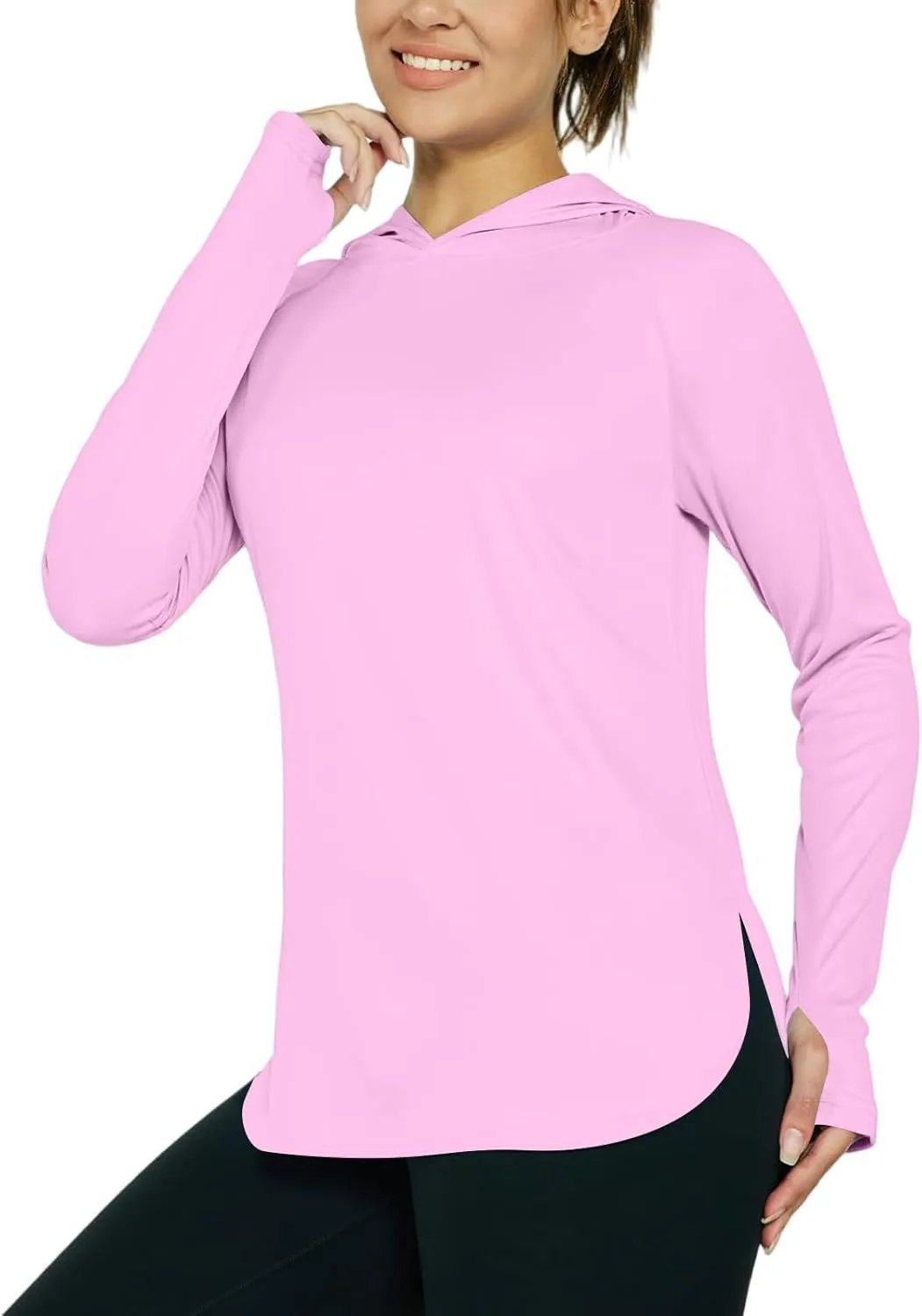 Women's UPF 50  Sun Shirt- with Hoodie Long Sleeve UV Protection Shirts Lightweight Hiking Fishing Hoodie for Women