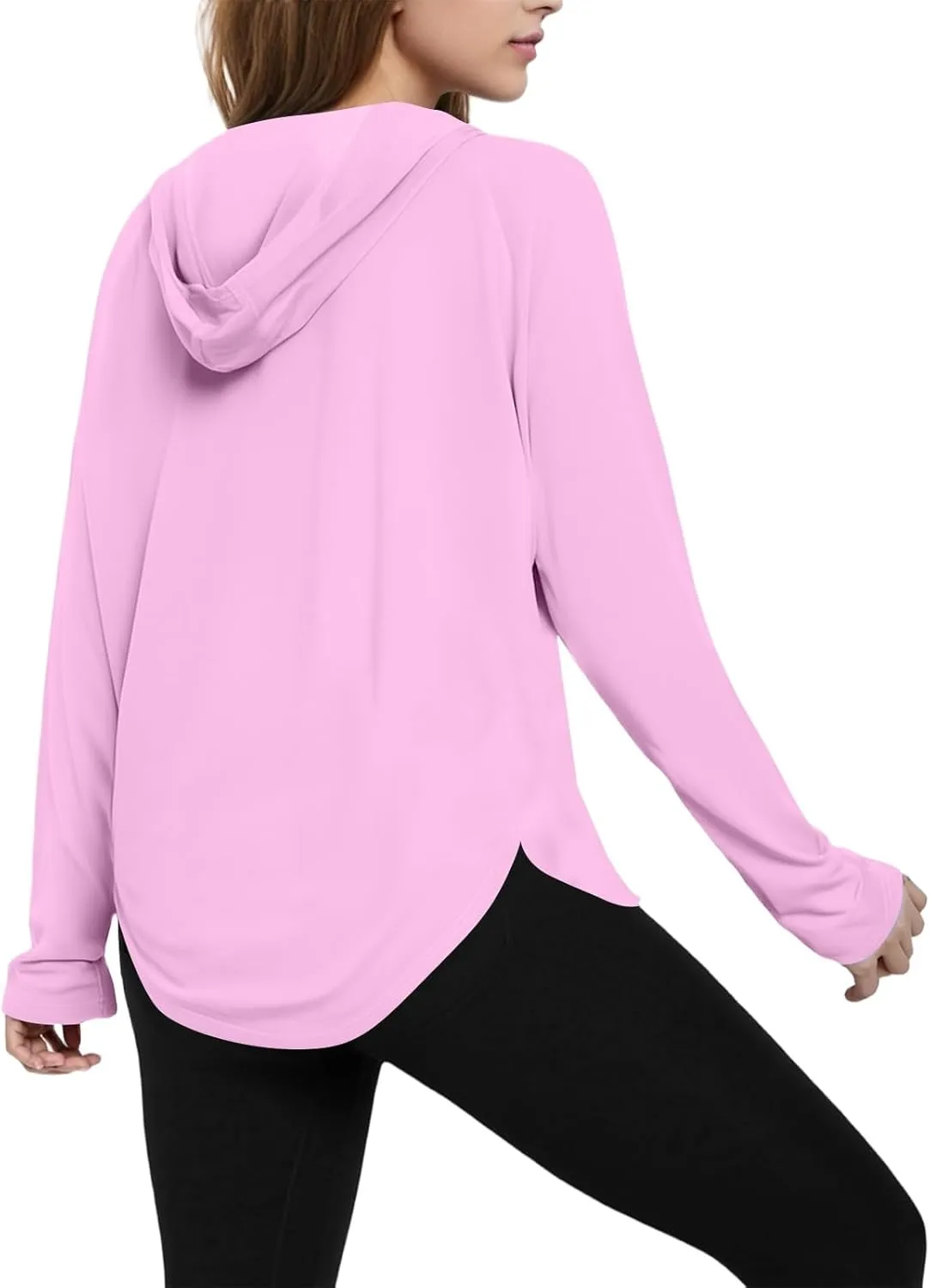 Women's UPF 50  Sun Shirt- with Hoodie Long Sleeve UV Protection Shirts Lightweight Hiking Fishing Hoodie for Women