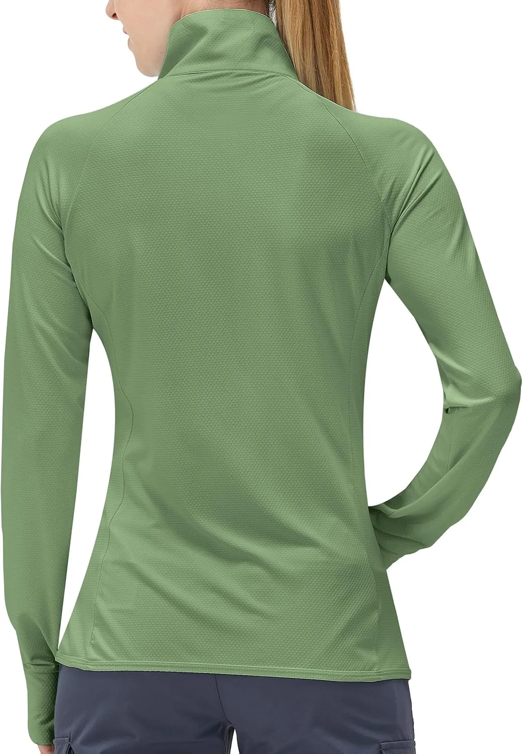 Women's UPF 50  UV Sun Protection Clothing Long Sleeve Athletic Hiking Shirts Lightweight SPF Zip Up Outdoor Jacket