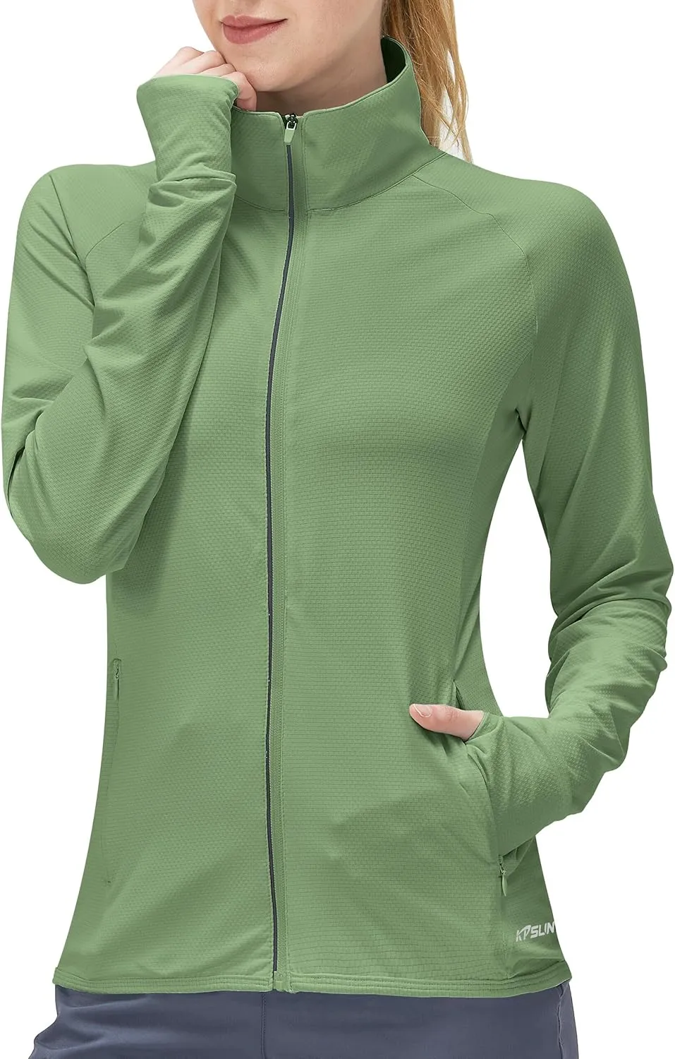 Women's UPF 50  UV Sun Protection Clothing Long Sleeve Athletic Hiking Shirts Lightweight SPF Zip Up Outdoor Jacket