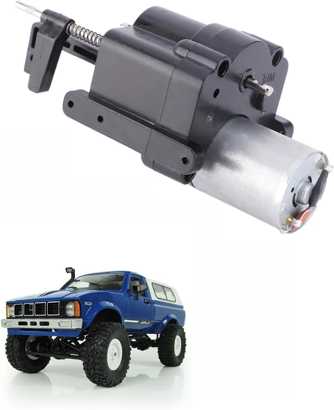 WPL Motor Upgrade Kit,2 Speed Gearbox with Servo for WPL C24 RC Cars,Metal & ABS Construction,Easy Install 1/16 Scale Upgrade Accessory