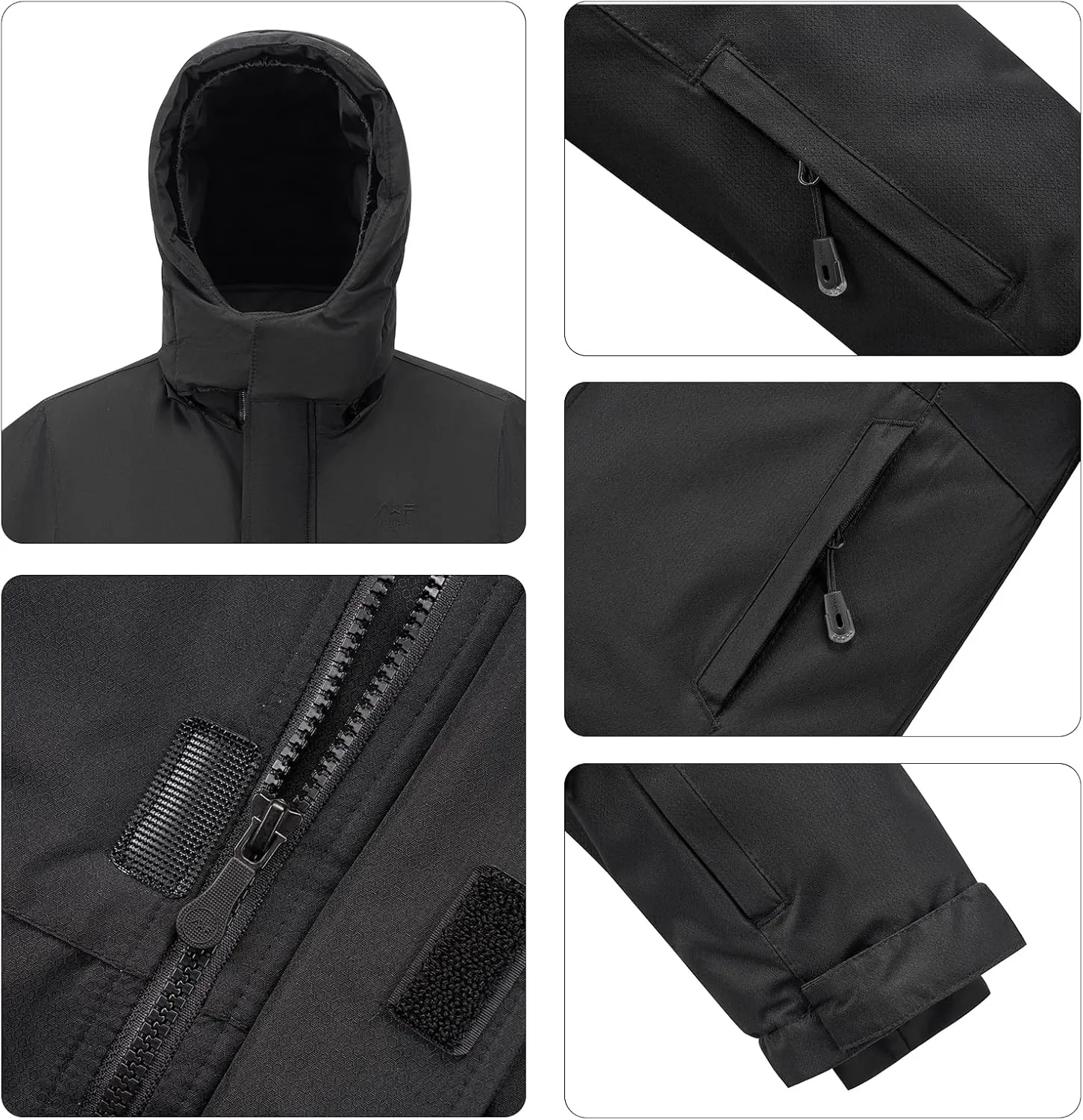 WULFUL Kid's Waterproof Ski Jacket Warm Fleece Hooded Boy's and Girl's Winter Snow Coat Outwear,Windproof RainCoat