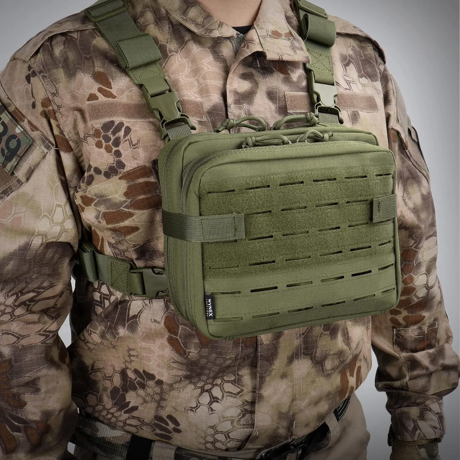 WYNEX Tactical Molle Admin Pouch of Laser Cut Design, Utility Pouches Molle Attachment Military Medical EMT Organizer with Map Pocket EDC EMT Pack IFAK Tool Holder Universal U.S.A Patch Included