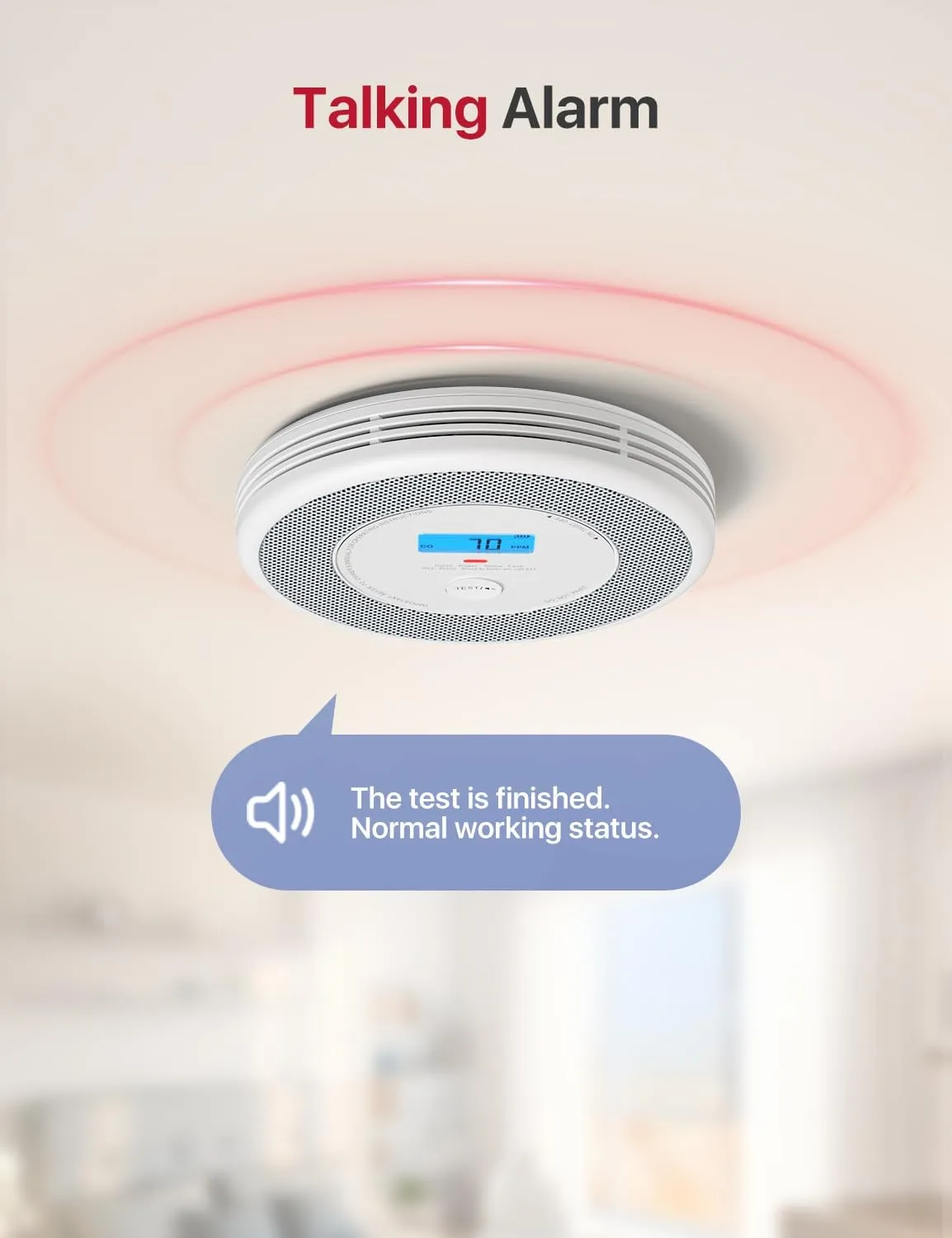 X-Sense Combination Smoke and Carbon Monoxide Detector with Voice Alerts, Smoke Detector Carbon Monoxide Detector Combo with Replaceable Battery, XP0A-SR, 1-Pack