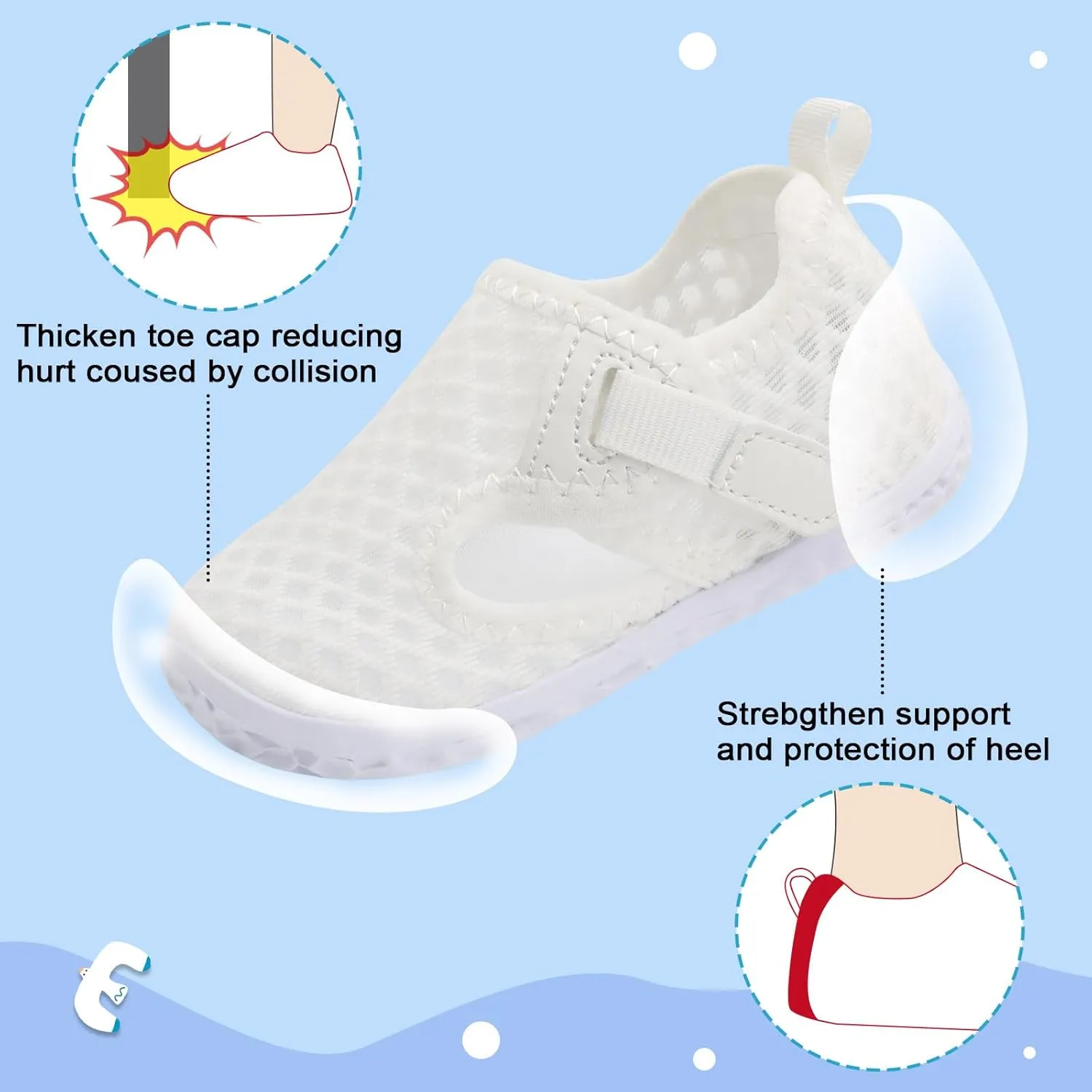 XIHALOOK Toddler Water Shoes for Boys Girls Kids Quick Dry Aqua Skin Barefoot for Beach Swim Pool River